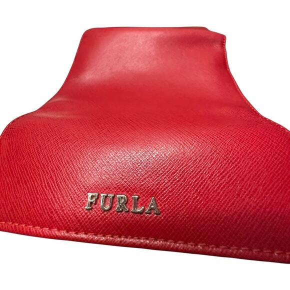Furla red Saffiano leather trifold Babylon medium wallet - Picture 13 of 16